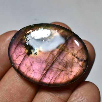 100% Natural Purple Fire Labradorite Cabochon – Pear & Oval Shape, Rainbow Flash Magical Stone