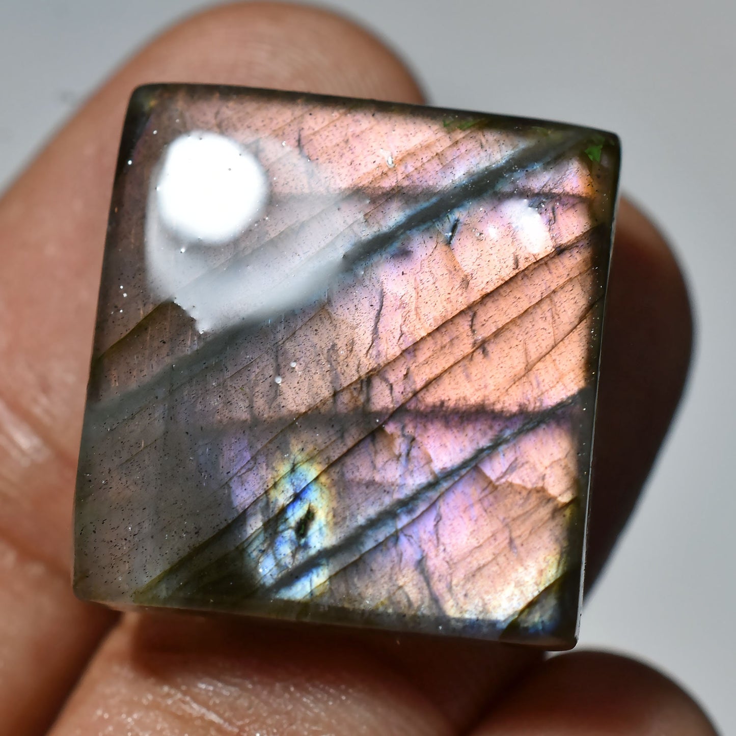 High Quality Labradorite Cabochon – Purple Crystal Stone, Polished Flat Back, Mixed Shape for Pendant Making