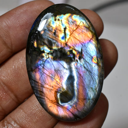 Beautiful Multi Fire Labradorite Gemstone – Oval Flat Back Cabochons for Pendants