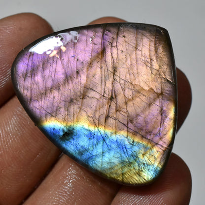 Heart Shaped Purple Fire Labradorite Gems – Spectrolite Cabochons for Pendants