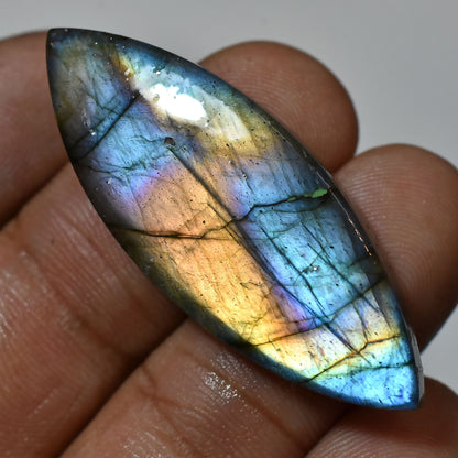 Marquise Purple Fire Labradorite Gems – Spectrolite Cabochons for Pendant Jewelry