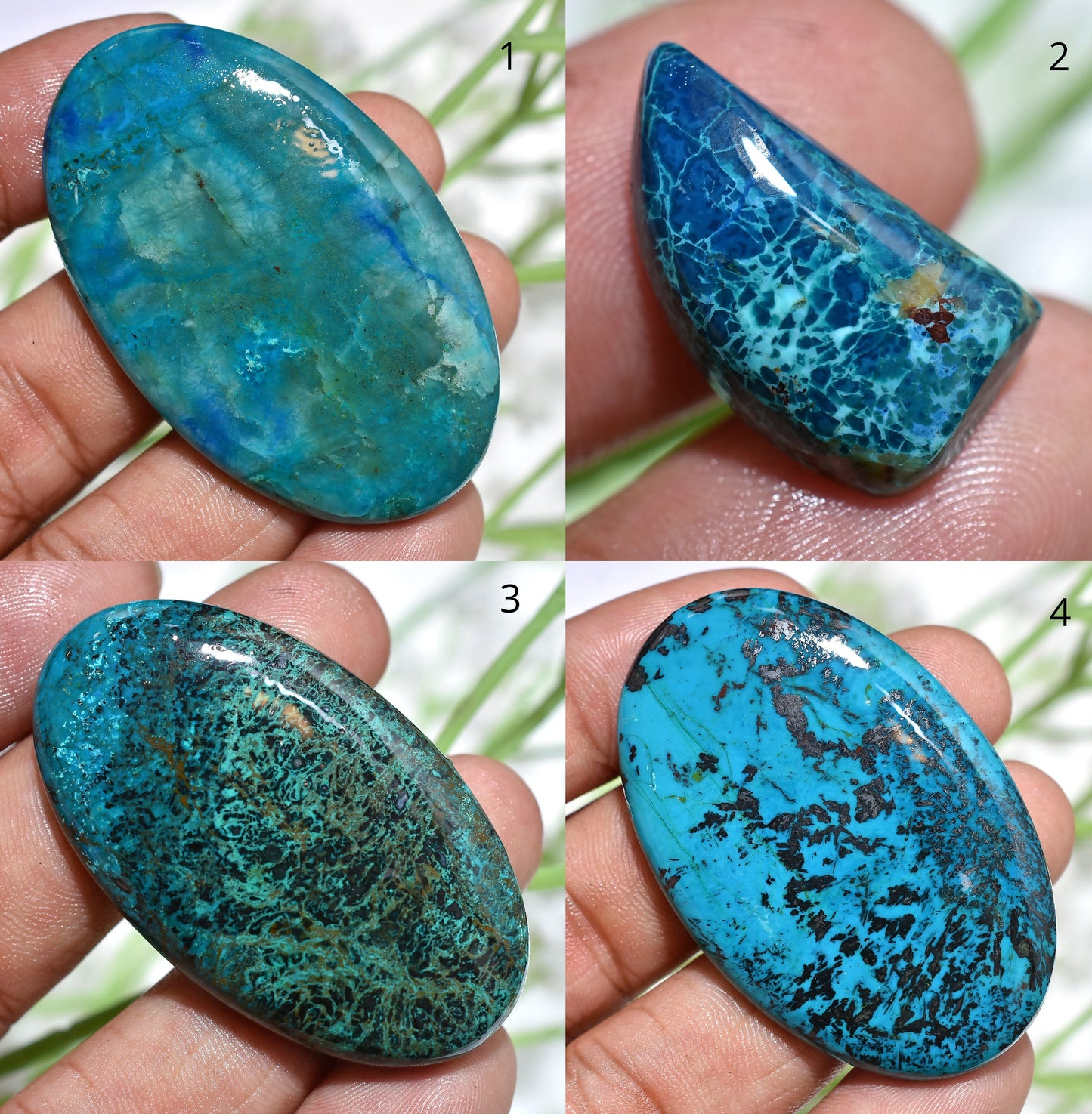 Wholesale Azurite Shattuckite Cabochons – Oval Gemstones for Pendant Jewelry