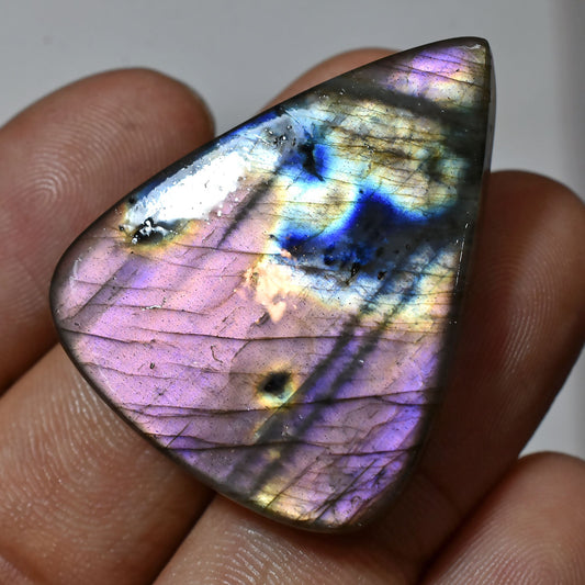 Natural Labradorite Cabochon - Mixed Shaped Spectrolite Rainbow Fire, Purple Flash Labradorite, Smooth Crystal for Pendant Making