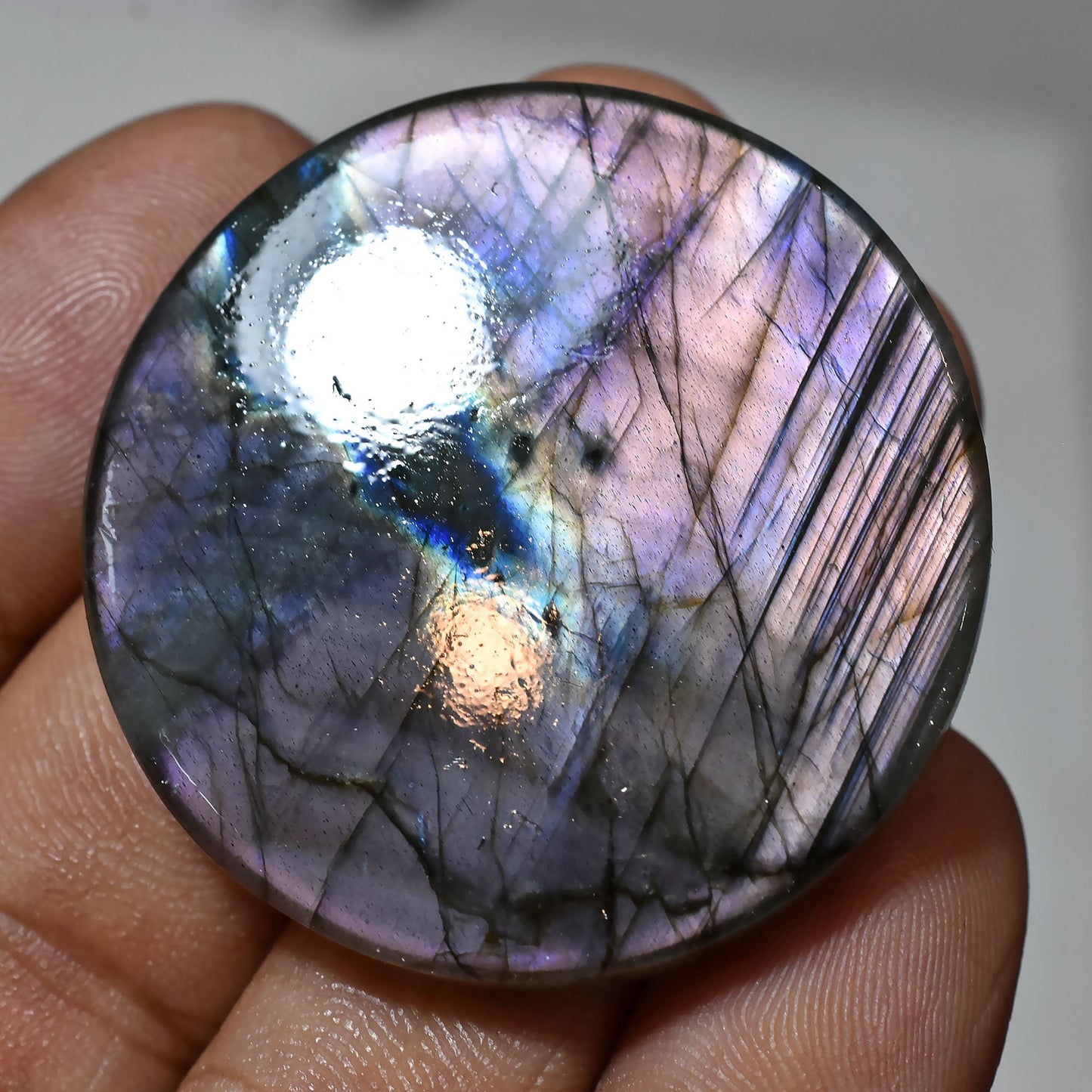 Natural Labradorite Cabochon - Mixed Shaped Spectrolite Rainbow Fire, Purple Flash Labradorite, Smooth Crystal for Pendant Making