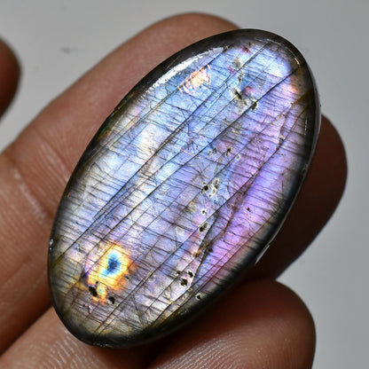 Natural Labradorite Cabochon - Mixed Shaped Spectrolite Rainbow Fire, Purple Flash Labradorite, Smooth Crystal for Pendant Making