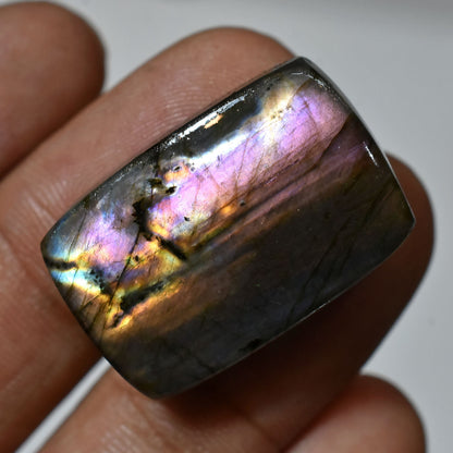 Attractive Rainbow Fire Labradorite Gemstone - Rectangle Spectrolite for Pendants