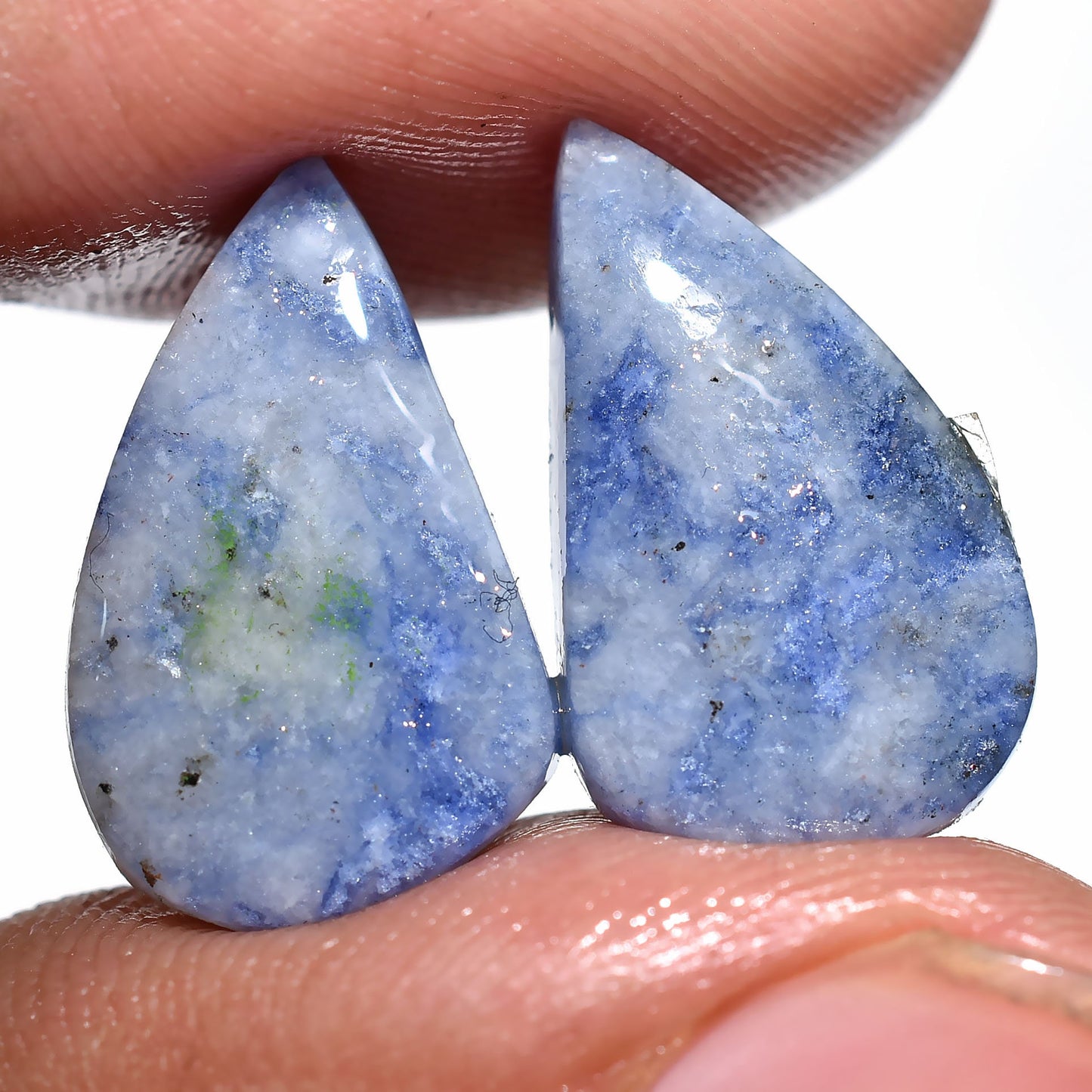 Amazing Blue Sodalite Gemstone Pair – Wholesale Loose Cabochon Matched Pair for Earrings, Mixed Shapes