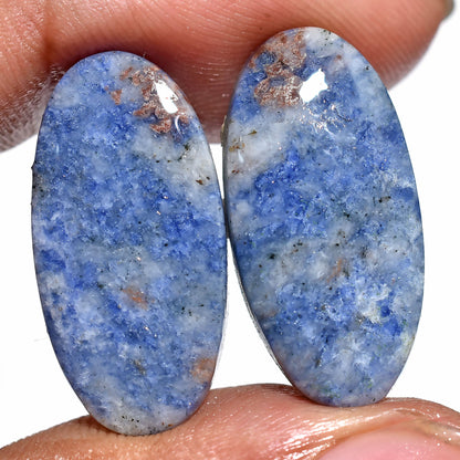 Amazing Blue Sodalite Gemstone Pair – Wholesale Loose Cabochon Matched Pair for Earrings, Mixed Shapes