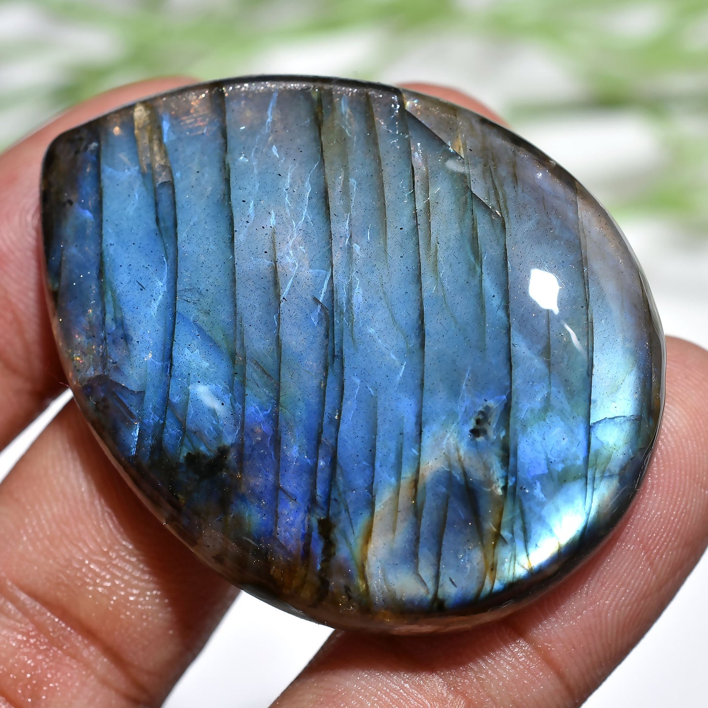 Blue Flash Labradorite - 100% Natural Teardrop Shape Healing Crystal, High-Quality Wire-Wrapped Pendant