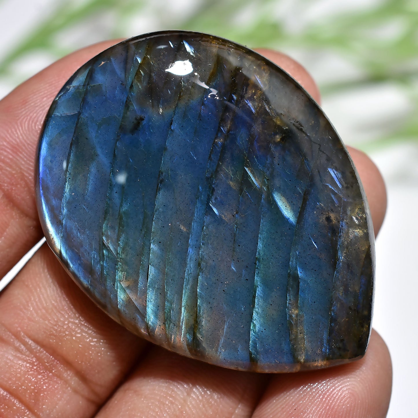 Blue Flash Labradorite - 100% Natural Teardrop Shape Healing Crystal, High-Quality Wire-Wrapped Pendant