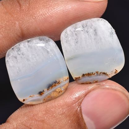 Blue Lace Agate Cabochon, High Quality Blue Agate Earring Pair, Oval Shape Pair Gemstone Jewelry