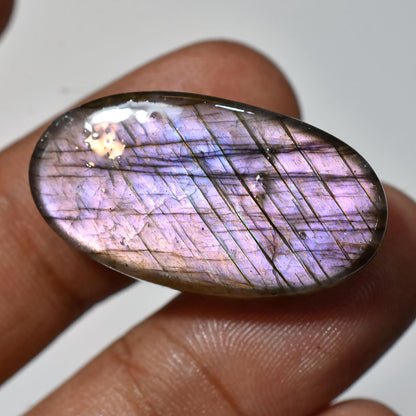 High Quality Purple Labradorite Gemstone – Oval Shaped Polished Stone for Jewelry Making