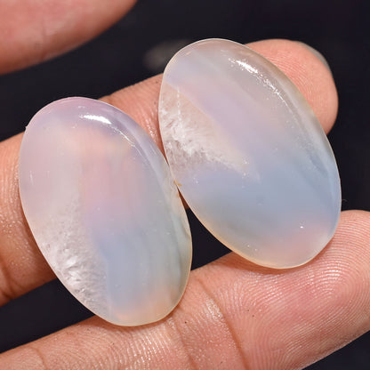 Natural Designer Lace Agate Matched Pair - Blue Lace Agate Earring Pair