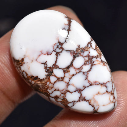 Amazing Wild Horse Magnesite Cabochon - Pear Shaped Loose Flat Back Stone