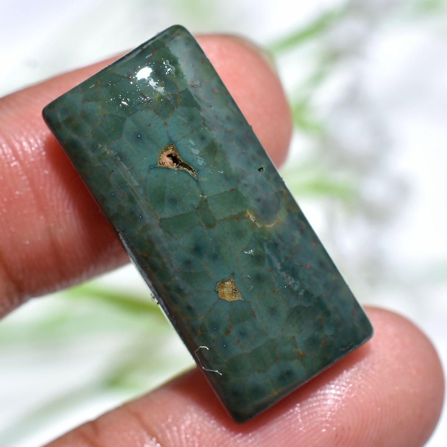 Amazing Ocean Jasper Gemstone - Green Ocean Jasper Cabs for Pendant