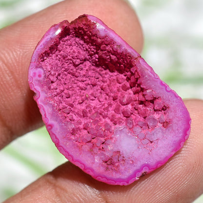 Window Druzy Geode Stone for Pendant - Druzy Agate Cabochon & Window Agate Slice