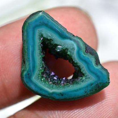 Fancy Shape Agate Druzy Cabochon - Colorful Window Agate Geode Slice for Gemstone