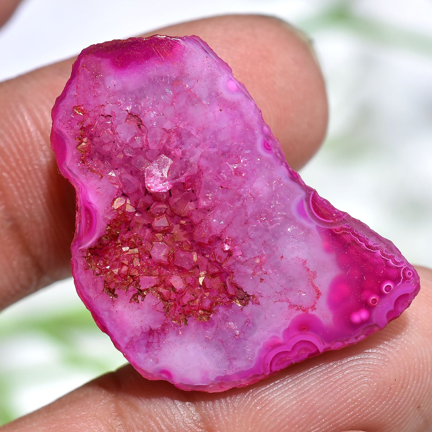 Fancy Shape Agate Druzy Cabochon - Colorful Window Agate Geode Slice for Gemstone