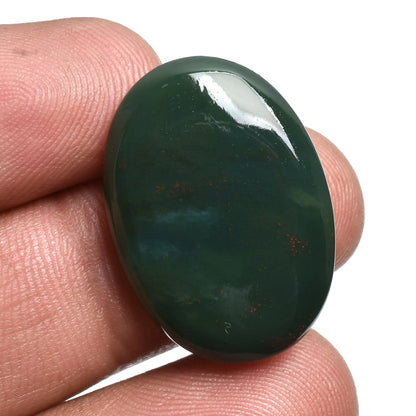 Natural Bloodstone Cabochons – Oval Shaped Smooth Polished Stones for Jewelry