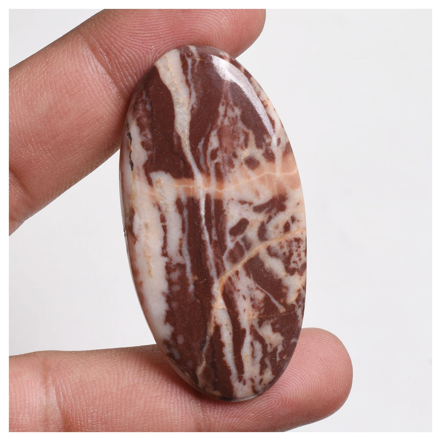 Coconut Jasper Cabochon – Flat One Side Oval & Pear Shape for Pendant Making