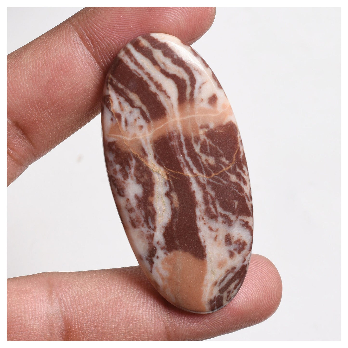 Coconut Jasper Cabochon – Flat One Side Oval & Pear Shape for Pendant Making