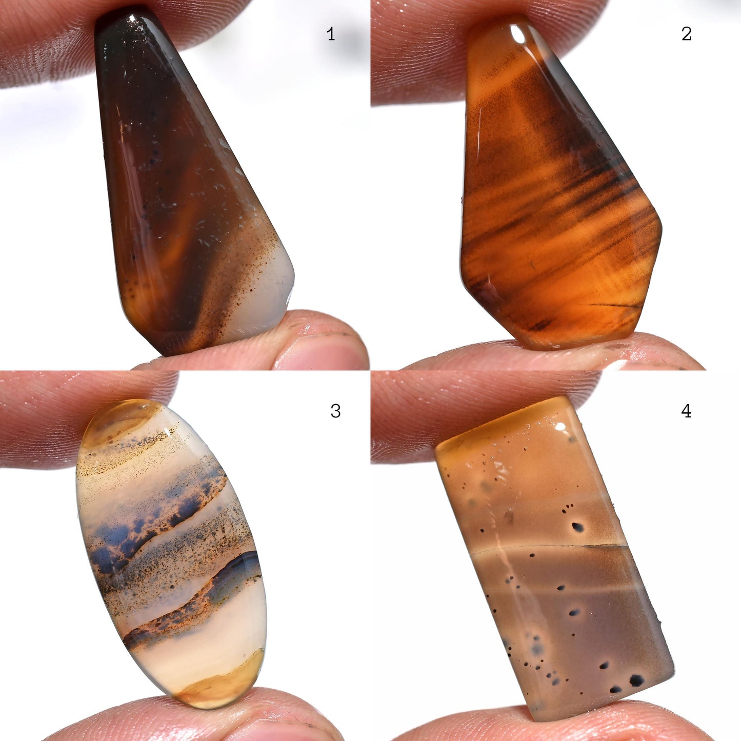 Attractive Montana Agate Coffin – Oval & Rectangle Smooth Cabochon for Rings & Pendants