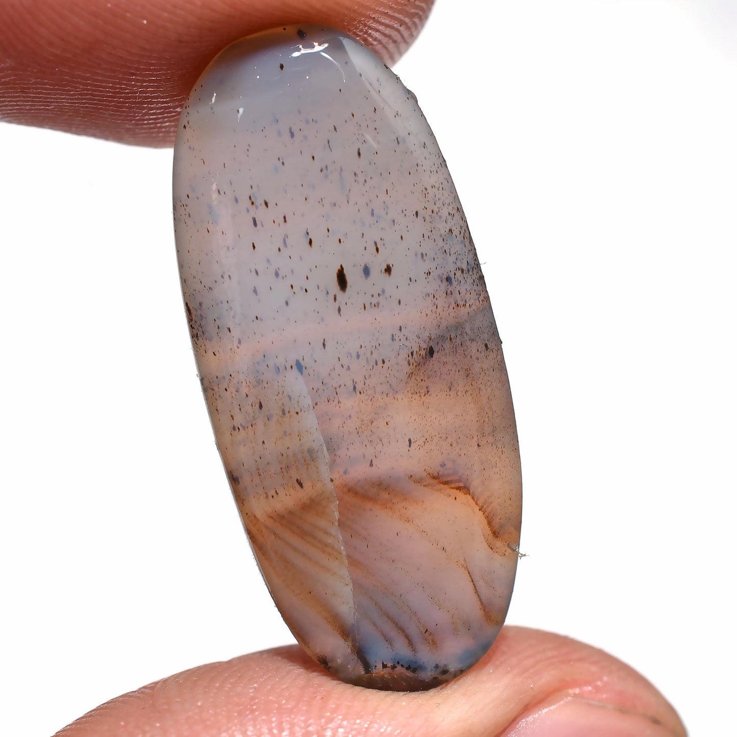 Montana Agate Coffin Gemstone - Crystal Montana Agate Cabochon, Natural Agate Rectangle - Oval Healing Stone, Agate Square Gems Ring Custom