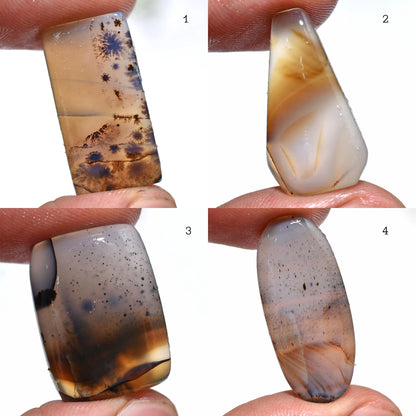 Montana Agate Coffin Gemstone - Crystal Montana Agate Cabochon, Natural Agate Rectangle - Oval Healing Stone, Agate Square Gems Ring Custom