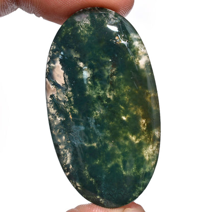 High-Quality Moss Agate Cabochon – Green Oval & Pear Shaped Loose Stones for Pendants