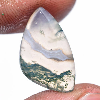 Natural Dark Green Moss Agate Cabochon - Mix Shaped Stones