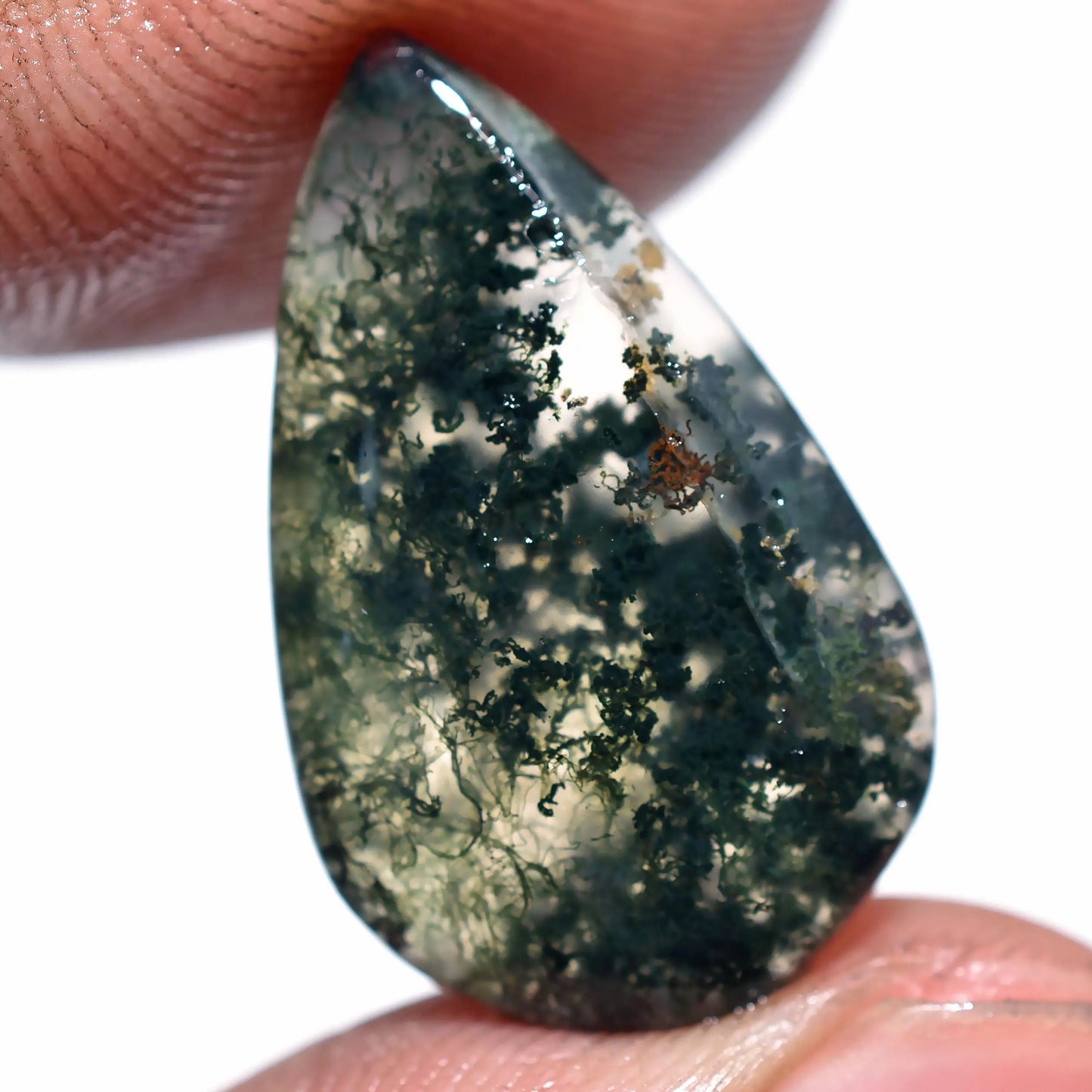 Natural Dark Green Moss Agate Cabochon - Mix Shaped Stones