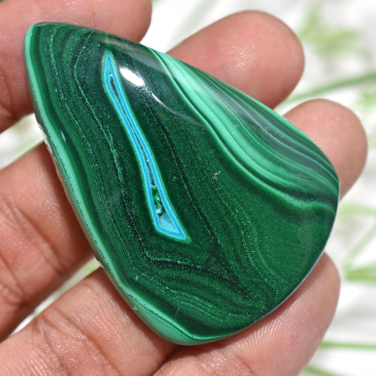 Natural Azurite Malachite Cabochon – Pear Shaped Healing Gemstone for Pendant