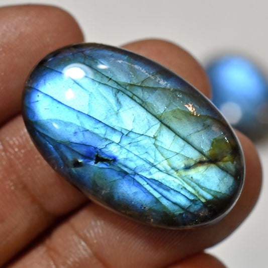 AAA Quality Blue Labradorite Square Gemstone - Blue Labradorite Oval Cabochon, Handmade Polished, Semi-Precious Stone, Wire Wrapping Jewelry