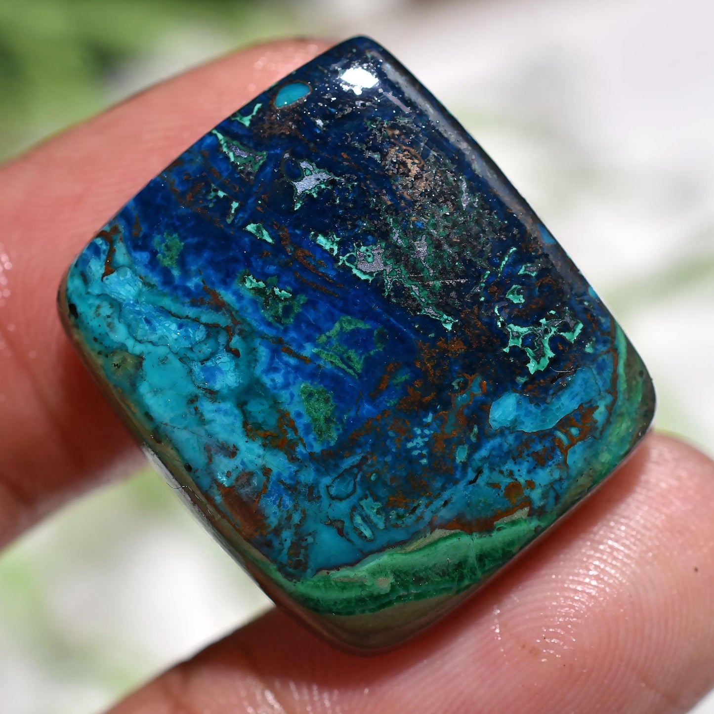 Elegant! Top-Quality Shattuckite Cabs – Square Shattuckite Gemstone Cabochon