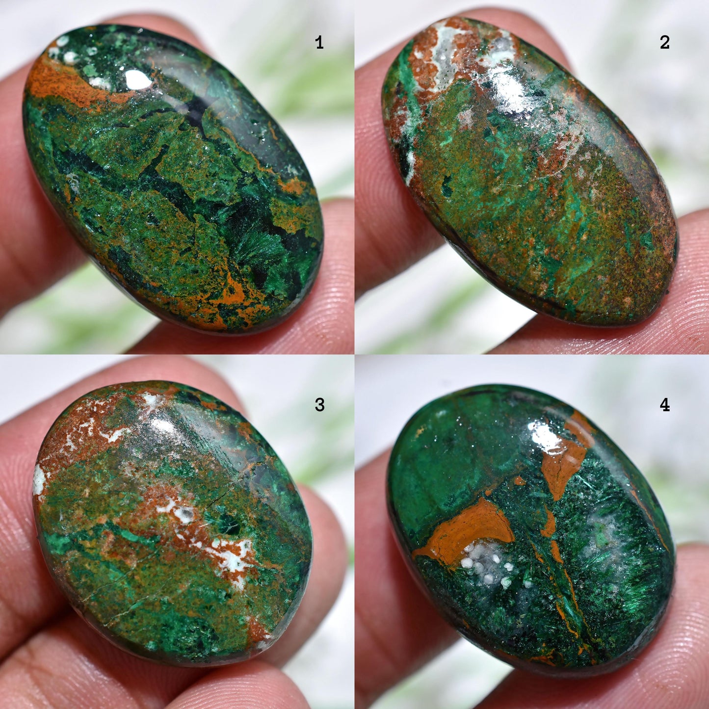 Natural Chrysocolla Cabochons, Oval Shaped Smooth Polished Gemstone For Jewelry, Wholesale Loose Gems for Pendant Making