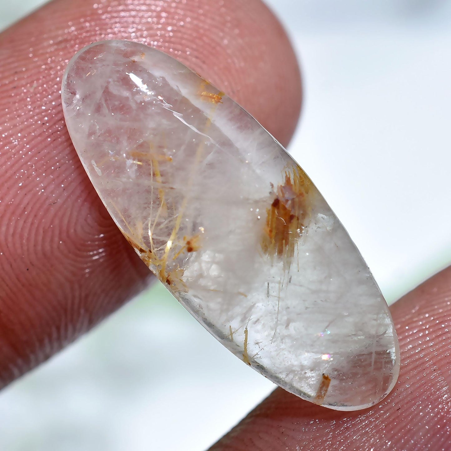 Golden Rutile Cabochon - Polished Mixed Shape Gemstones for Ring