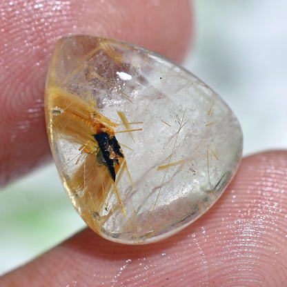 Golden Rutile Cabochon - Polished Mixed Shape Gemstones for Ring