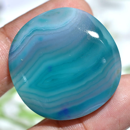 Amazing Botswana Agate Gemstone - Round Shaped Smooth Flat Back Stone