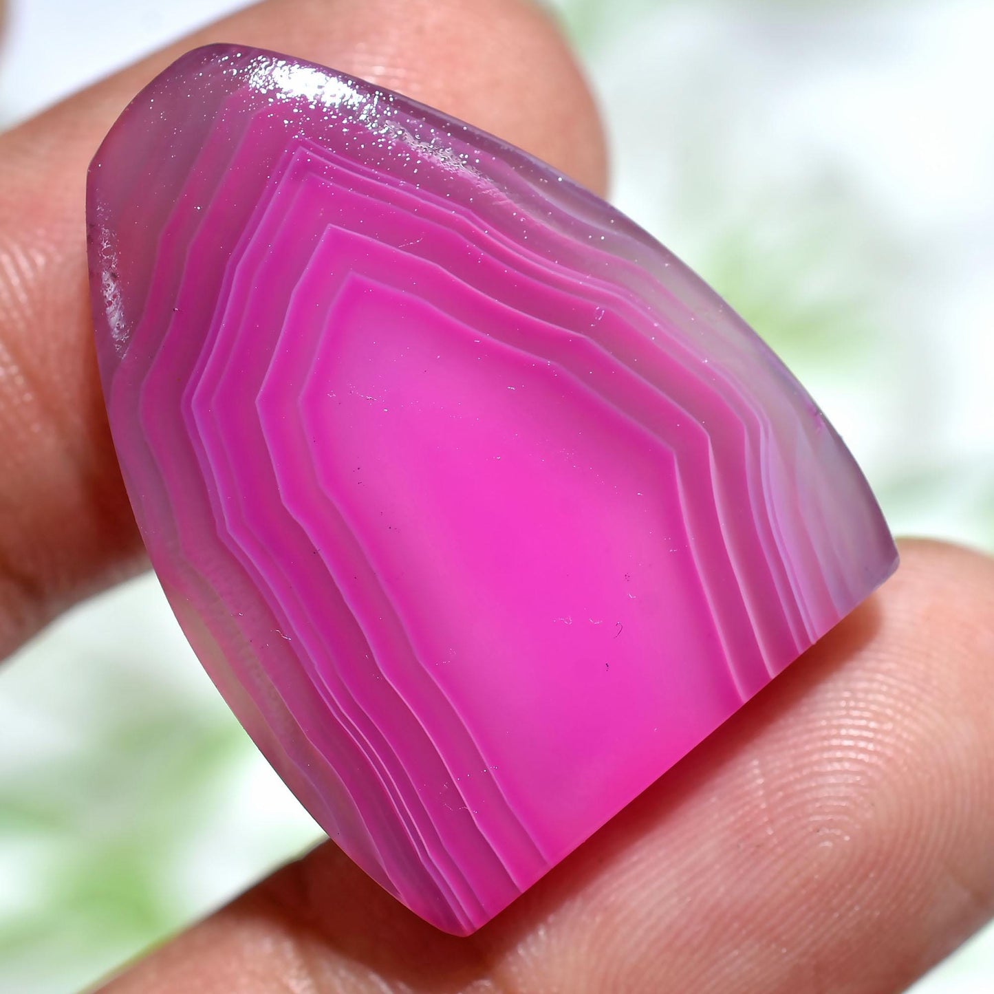 Natural Pink Botswana Agate Gemstone - Fancy Shaped Smooth Flat Back Stone