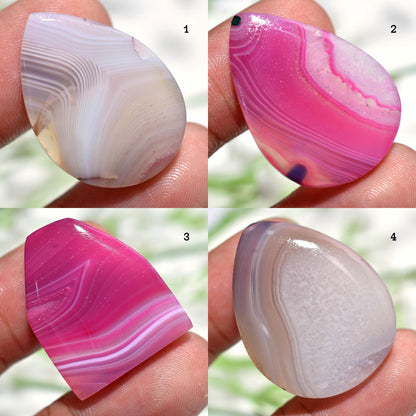 Botswana Agate Gems - Pear & Fancy Shaped Smooth Flat Back Stones