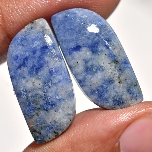 Beautiful Sodalite Pair Gemstone – Natural Fancy Shaped Matched Pair for Earrings