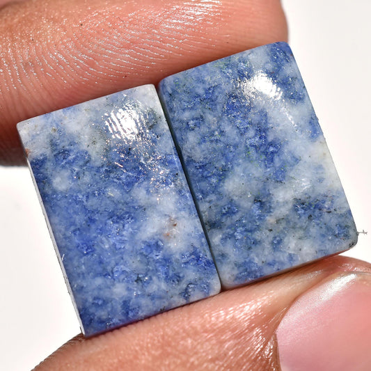 Attractive Sodalite Pair Gemstone – Natural Rectangle Matched Pair for Earrings