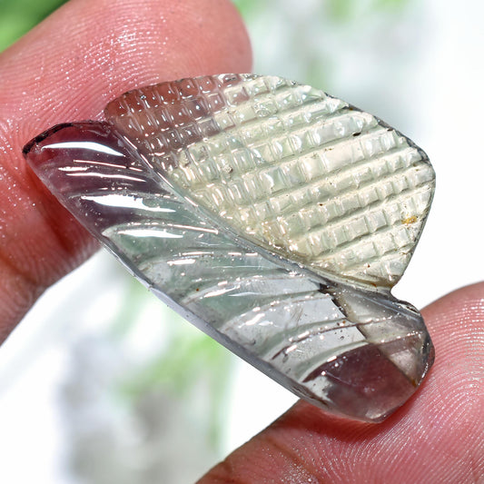 Crystal Fluorite Stone – Hand-Carved Fluorite Cabochon Bead for Exquisite Necklace Pendants