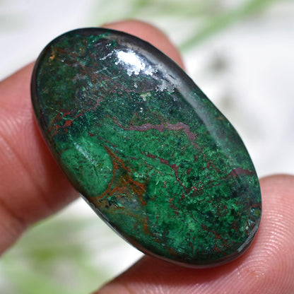 Natural Chrysocolla Gemstone - Oval Smooth Cabochon for Jewelry