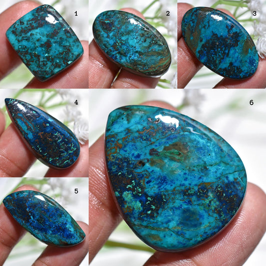 High-Quality Shattuckite Cabochon - Mixed Shape Smooth Polished Gemstone for Jewelry Making