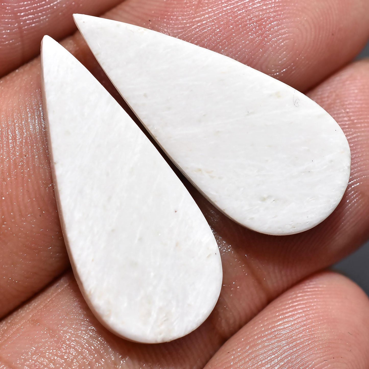 Attractive White Scolecite Earrings Pair - Mixed Shape Smooth Gemstones