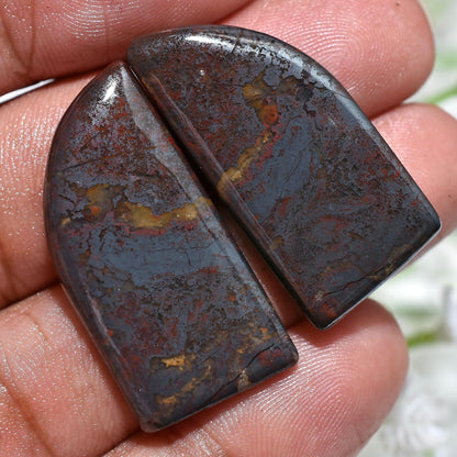 Iron Tiger Earring Pair Set – Loose Iron Tiger Eye Cabochons for Earring Making