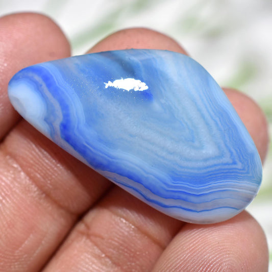 Wow! Blue Botswana Agate Stone – Solar Quartz Slice Gemstone for Jewelry Making