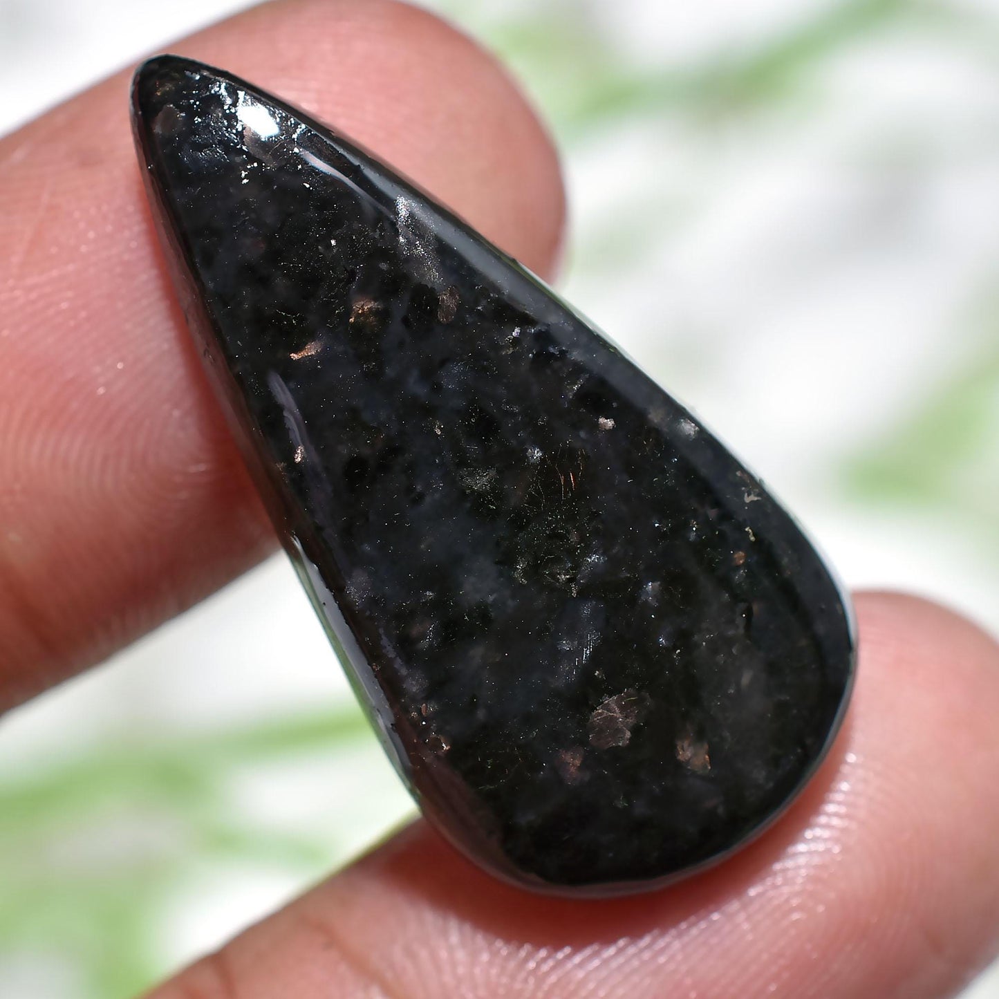 Wonderful Quality Nuummite Greenland Cabochon – Golden Nuummite Gemstone Pair for Jewelry Making