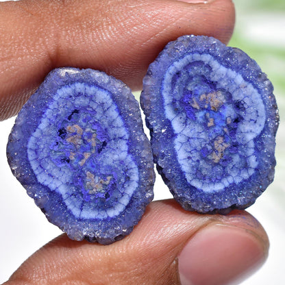 Beautiful Solar Quartz Earring Pair - Round Loose Cabochons for Jewelry Gifts